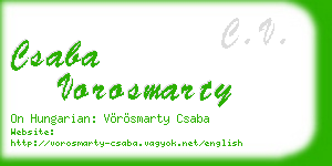 csaba vorosmarty business card