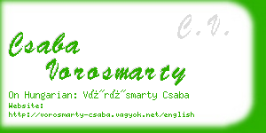 csaba vorosmarty business card